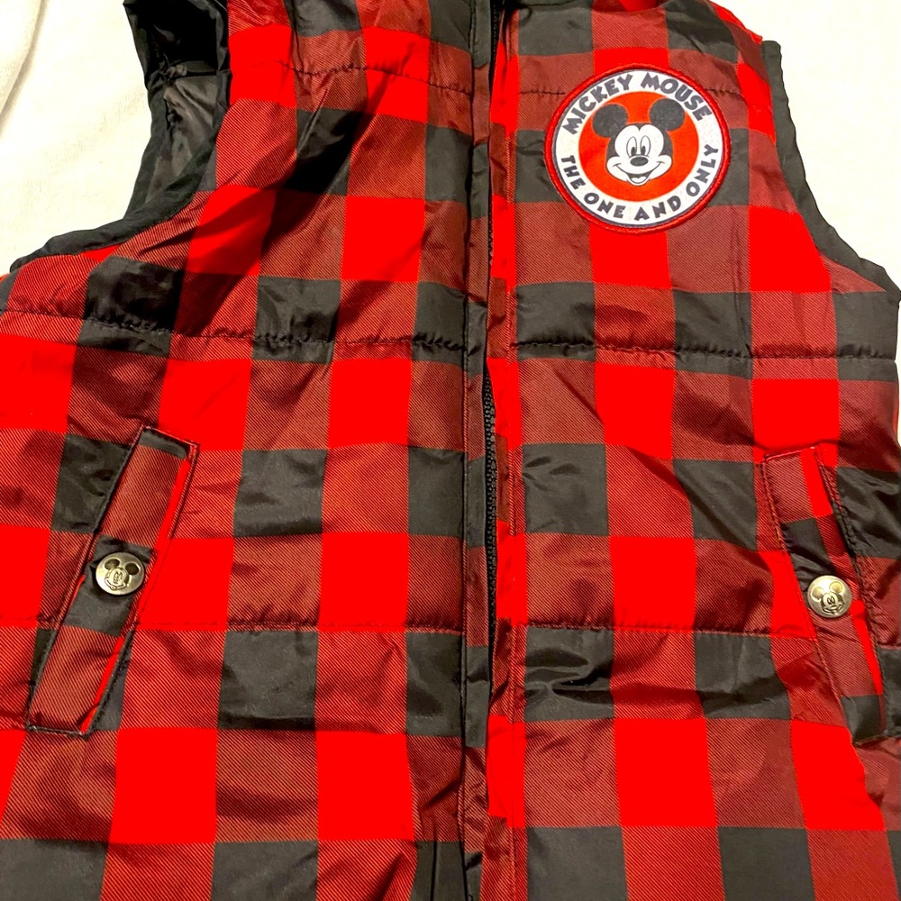 Disney red buffalo print vest